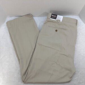 Botany 500 Dress Pants Mens 40x32 Beige Slacks Flat Front Straight Classic NWT